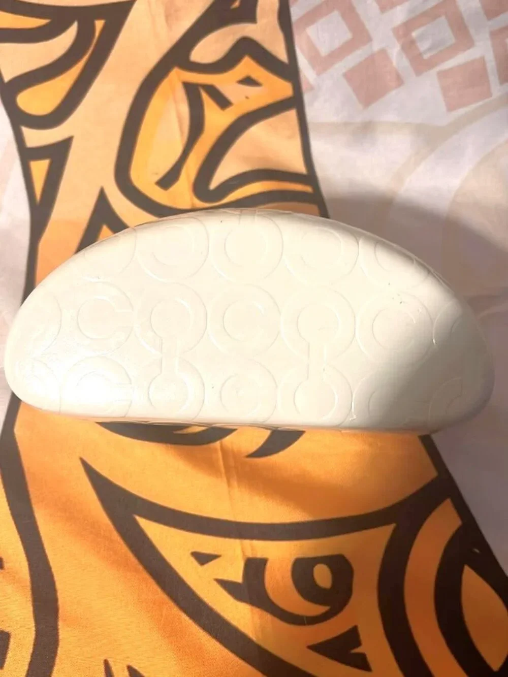 Coach Embossed White Hard Shell Eyeglass Case